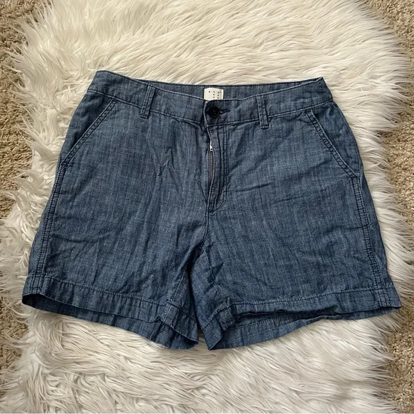 {A New Day} Chambray Shorts in Blue - Womens 4 - Picture 3 of 12